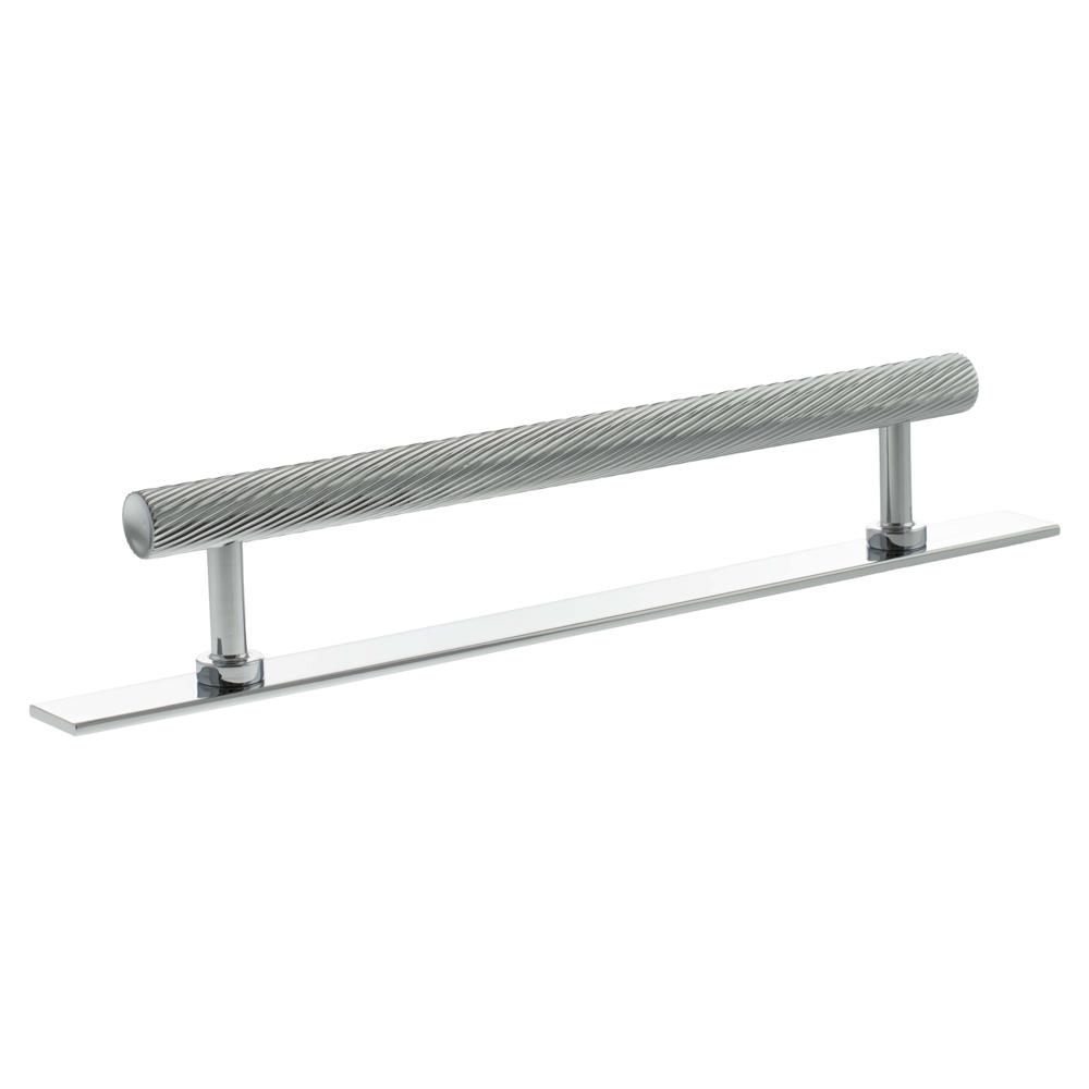 Atlantic Millhouse Paddington Spiral T-Bar Cabinet Pull Handle on Backplate - Polished Chrome