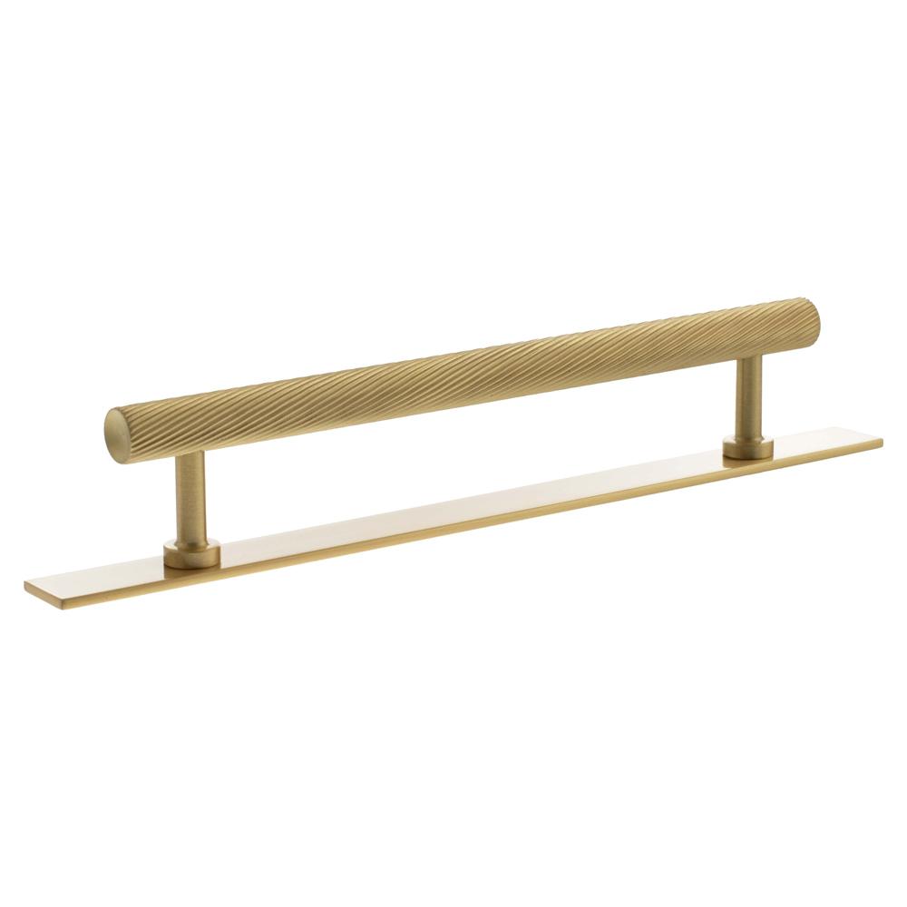 Atlantic Millhouse Paddington Spiral T-Bar Cabinet Pull Handle on Backplate - Satin Brass