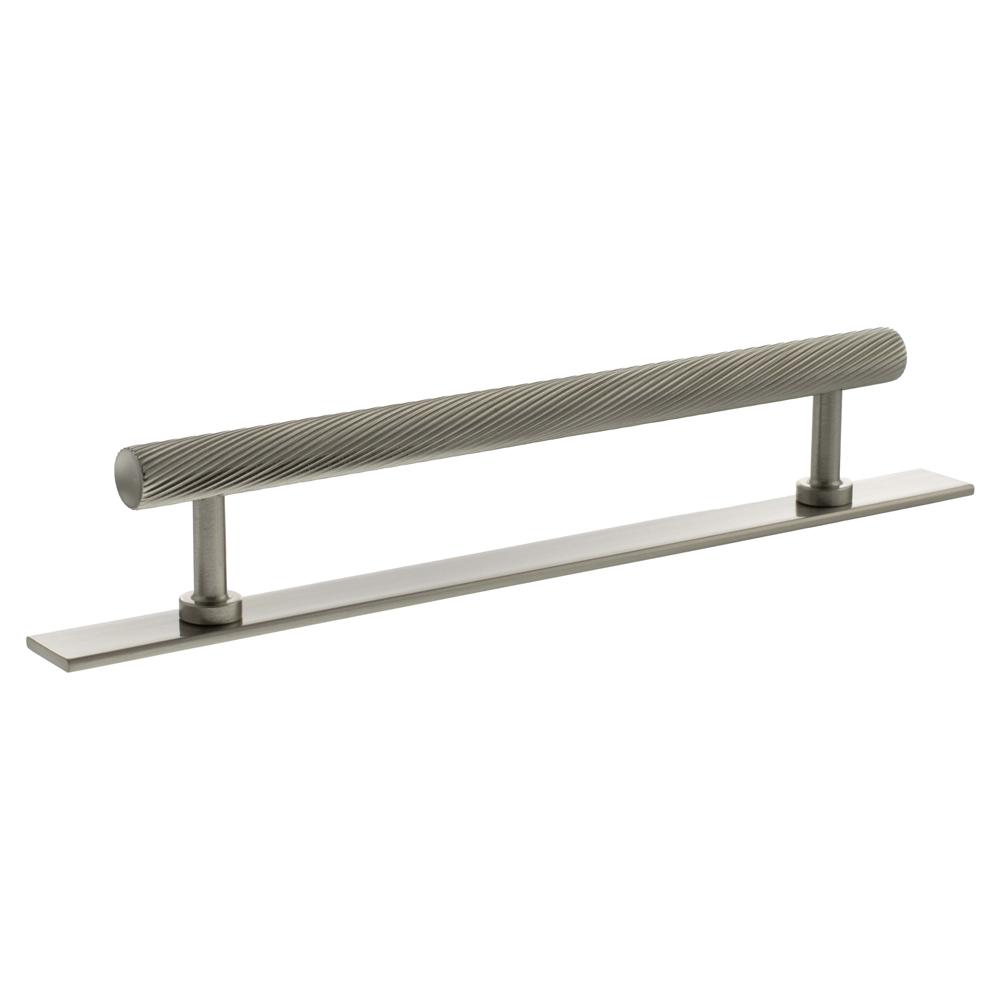 Atlantic Millhouse Paddington Spiral T-Bar Cabinet Pull Handle on Backplate - Satin Nickel