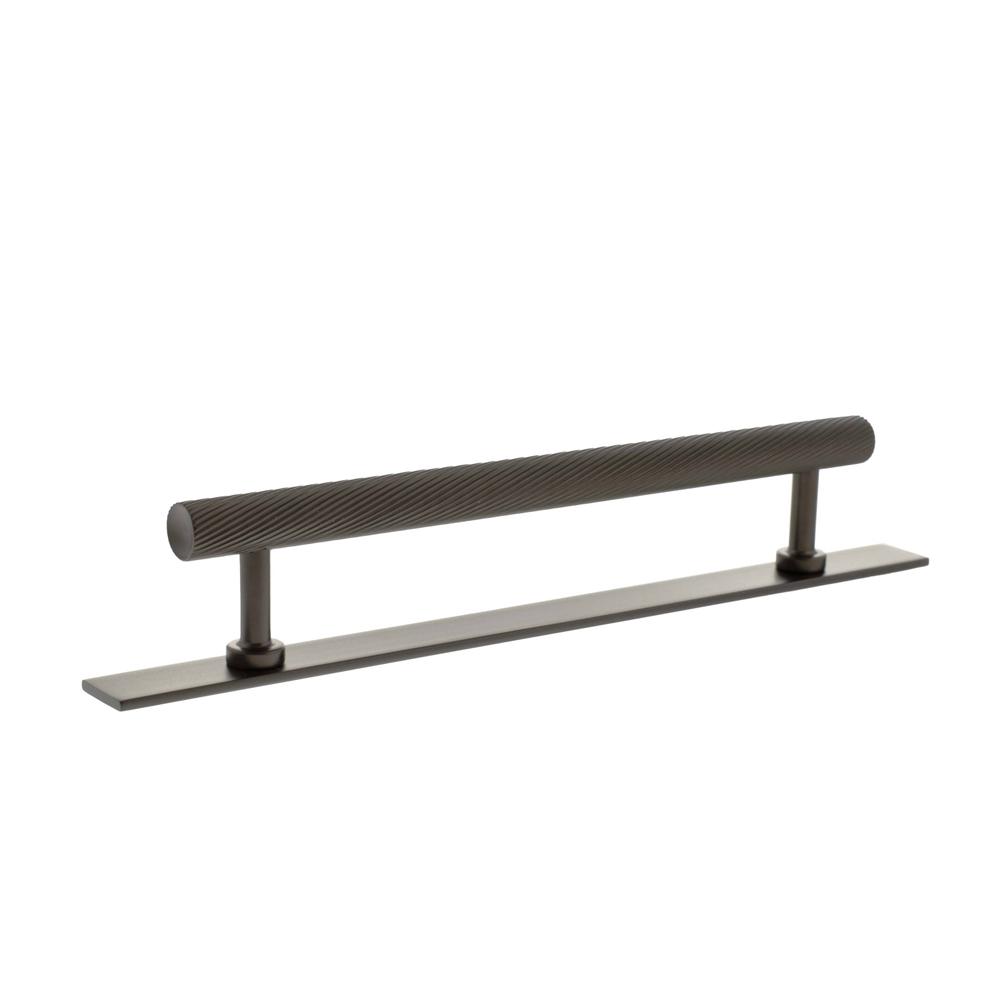 Atlantic Millhouse Paddington Spiral T-Bar Cabinet Pull Handle on Backplate - Urban Dark Bronze
