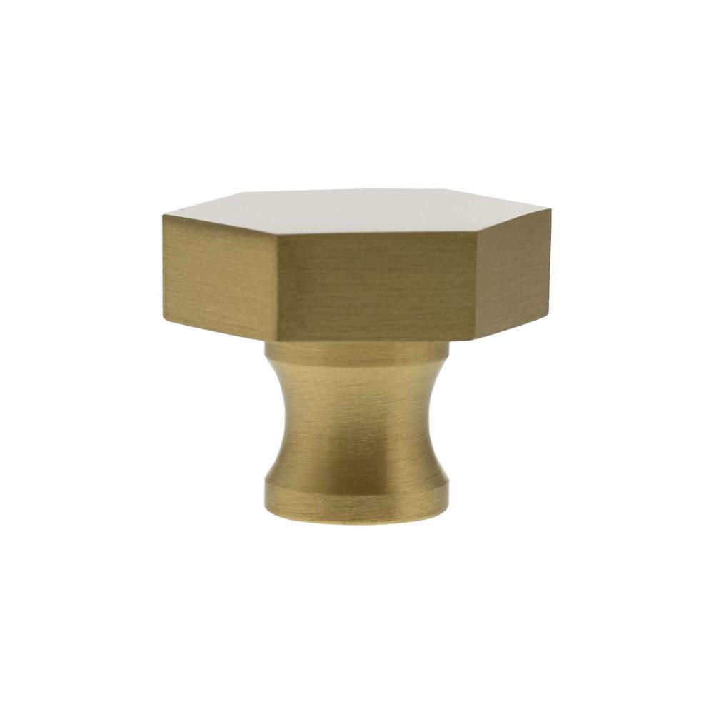 Atlantic Millhouse Pennington Hexagonal Cabinet Knob Handle - Satin Brass