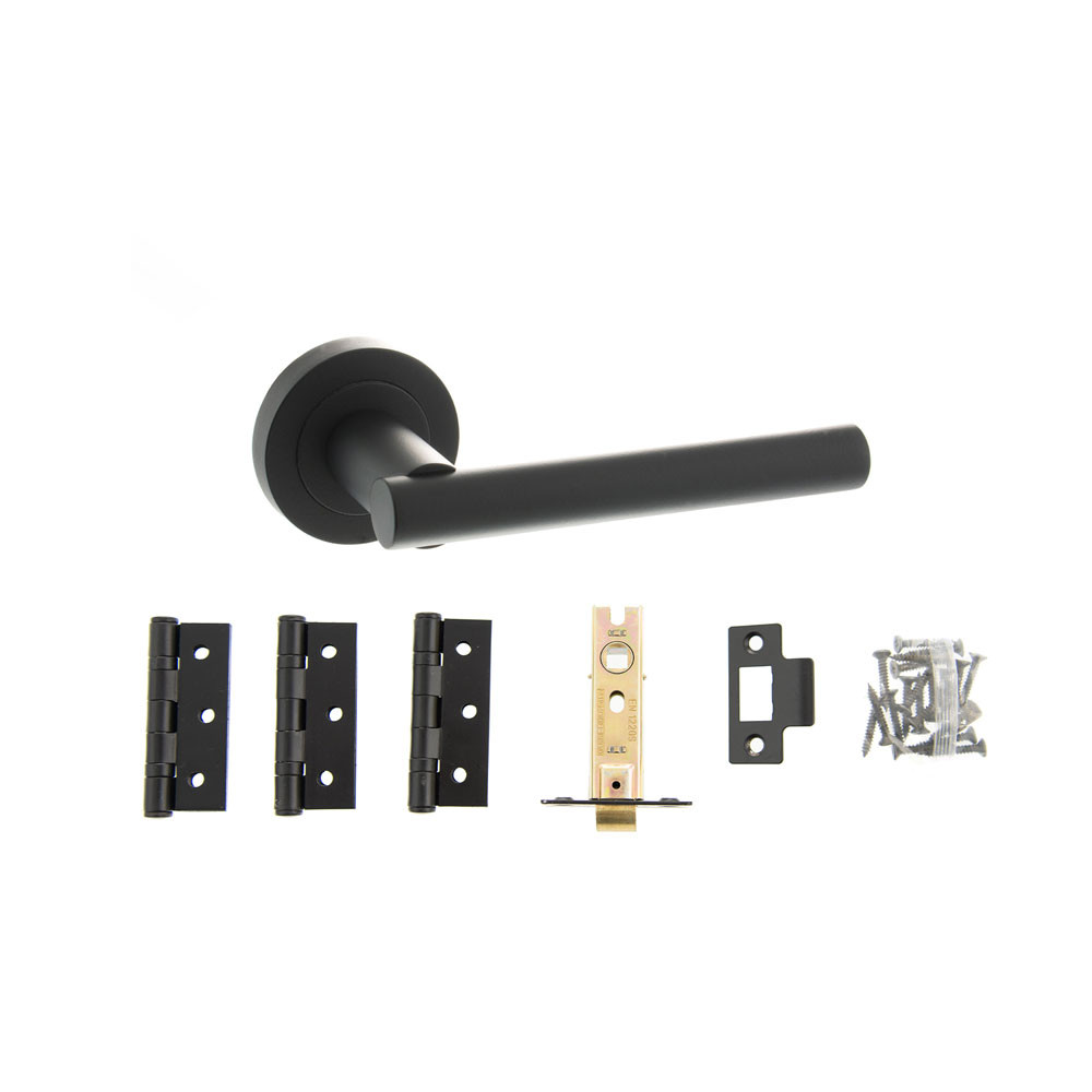 Atlantic Nebraska Matt Black Door Handle Pack