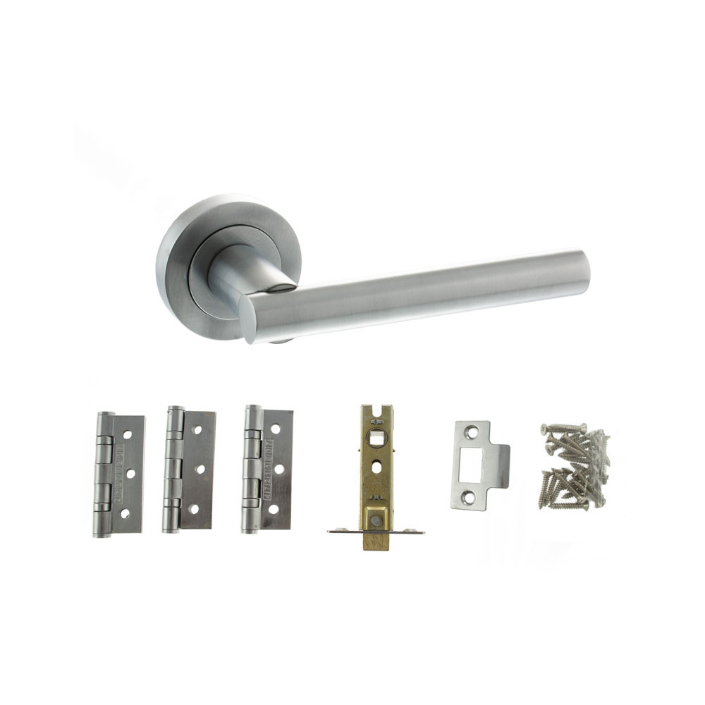 Atlantic Nebraska Satin Chrome Door Handle Pack