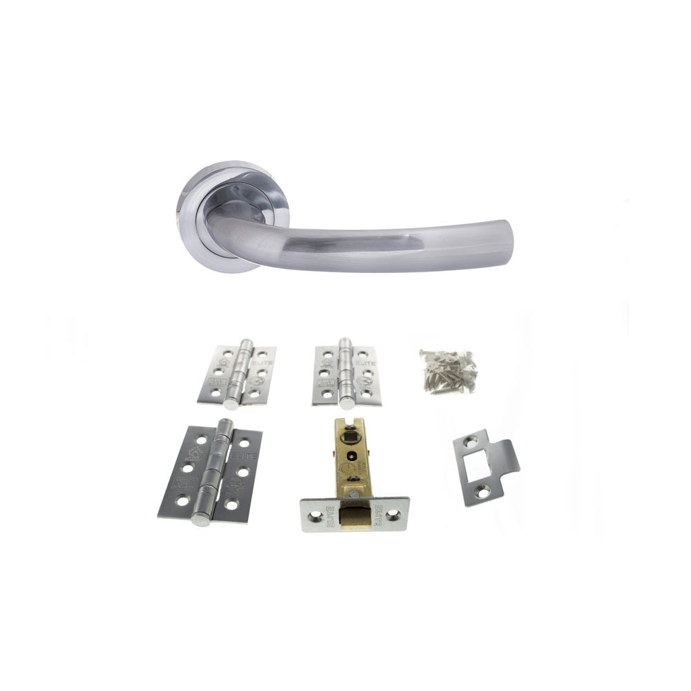 Atlantic Nevada Satin Chrome Door Handle Pack