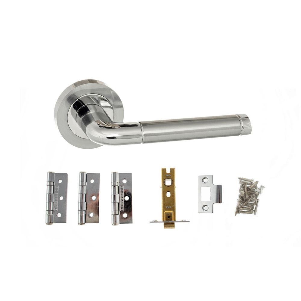 Atlantic Ocean Satin Chrome/Polished Chrome Door Handle Pack
