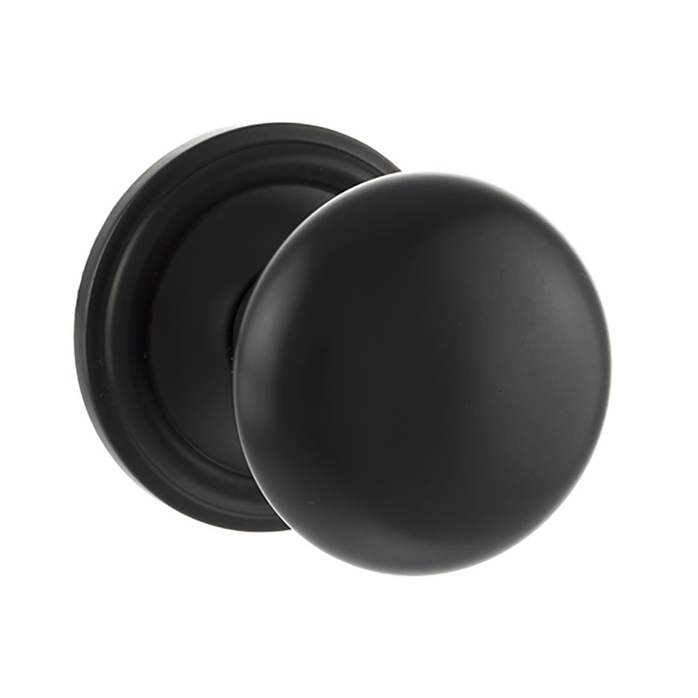 Atlantic Old English Harrogate Solid Brass Mushroom Mortice Knob on Concealed Fix Rose - Matt Black