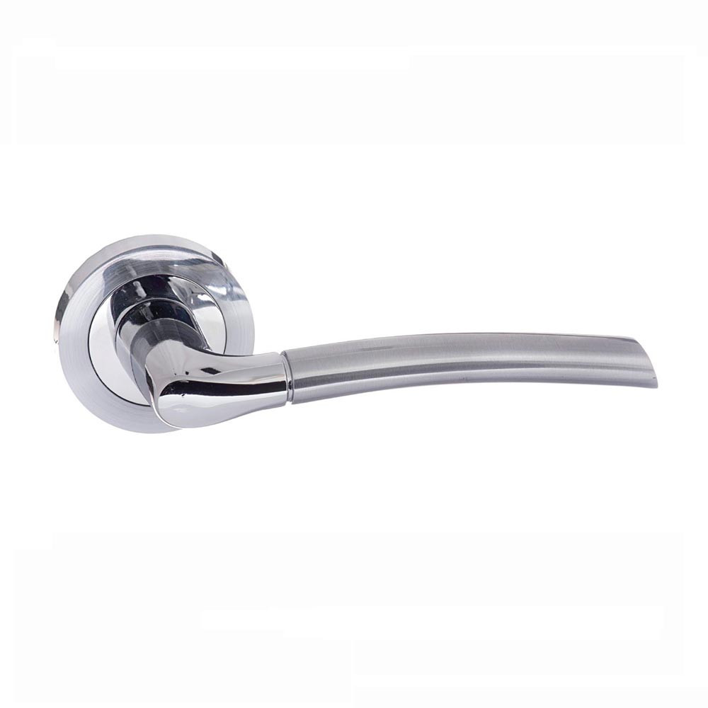 Atlantic Status Indiana Lever on Round Rose Internal Door Handle - Satin Chrome/Polished Chrome