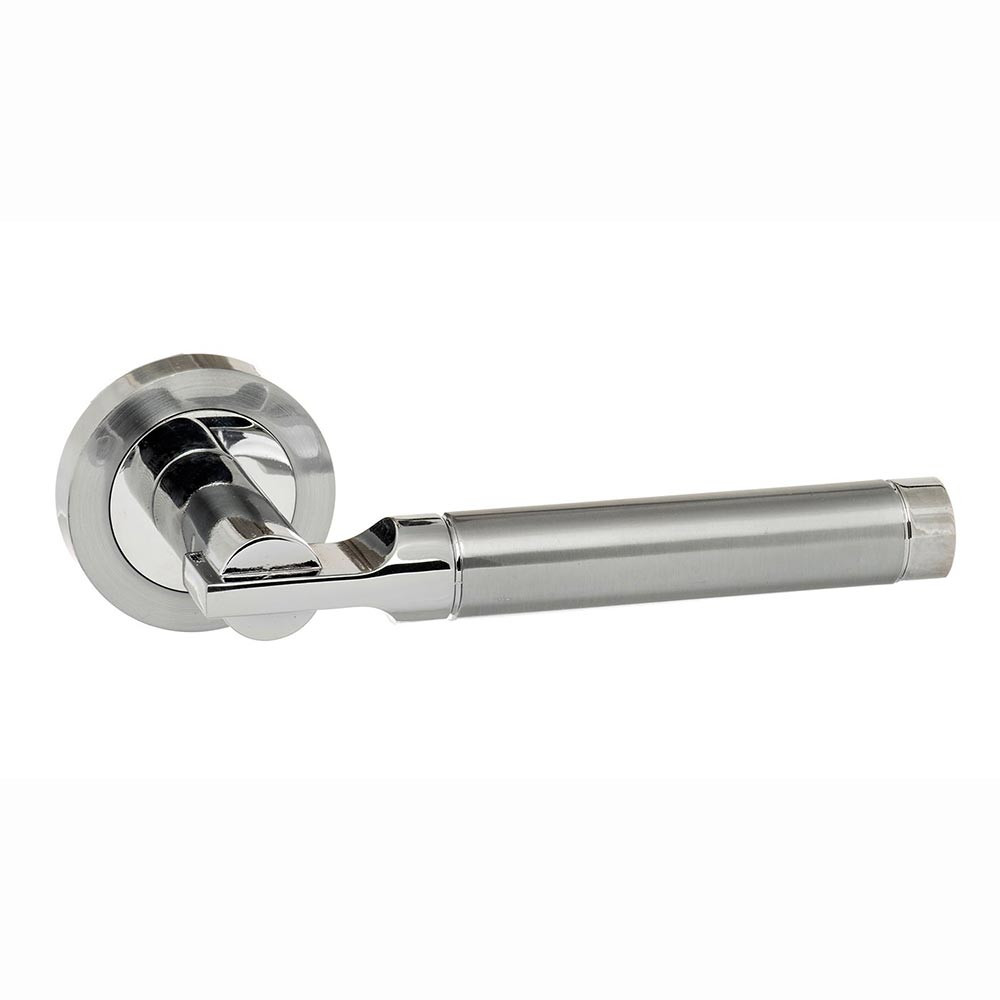 Atlantic Status Dakota Lever on Round Rose Internal Door Handle - Polished Chrome/Satin Chrome