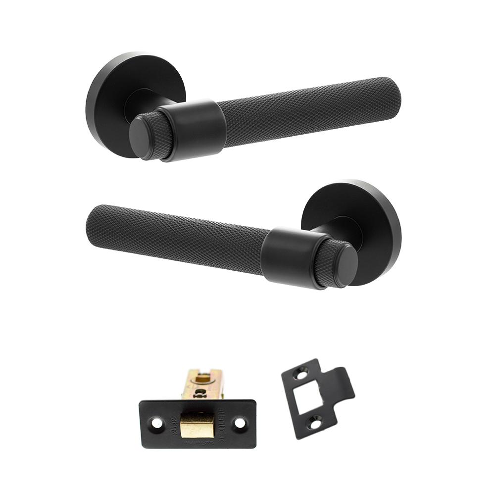 Atlantic Senza Pari Andretta Matt Black Latch Door Handle Pack