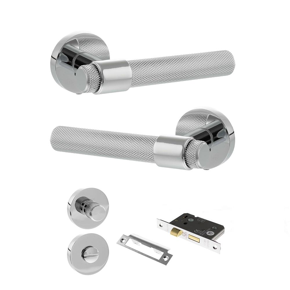 Atlantic Senza Pari Andretta Polished Chrome Bathroom Door Handle Pack