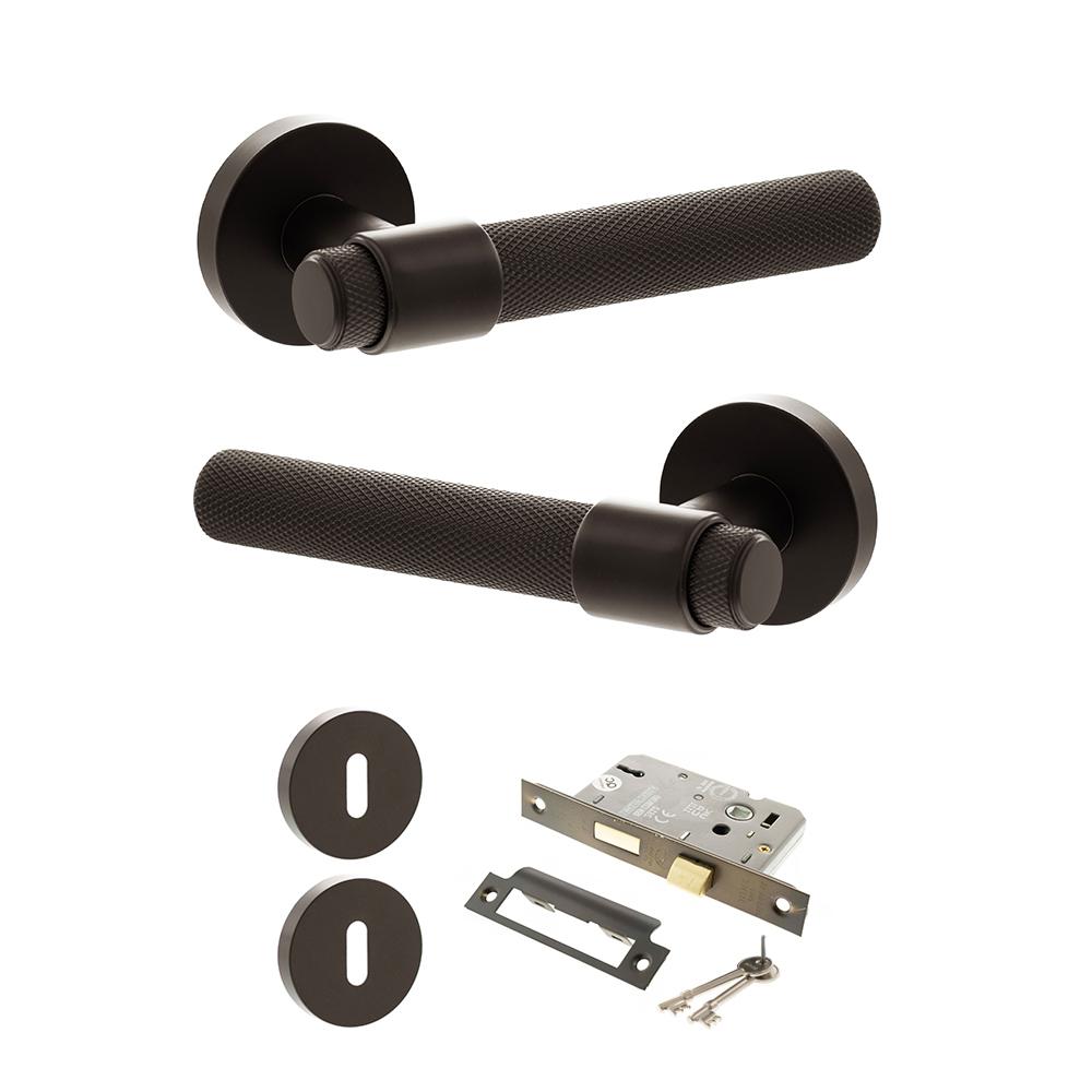 Atlantic Senza Pari Andretta Urban Dark Bronze Sashlock Door Handle Pack
