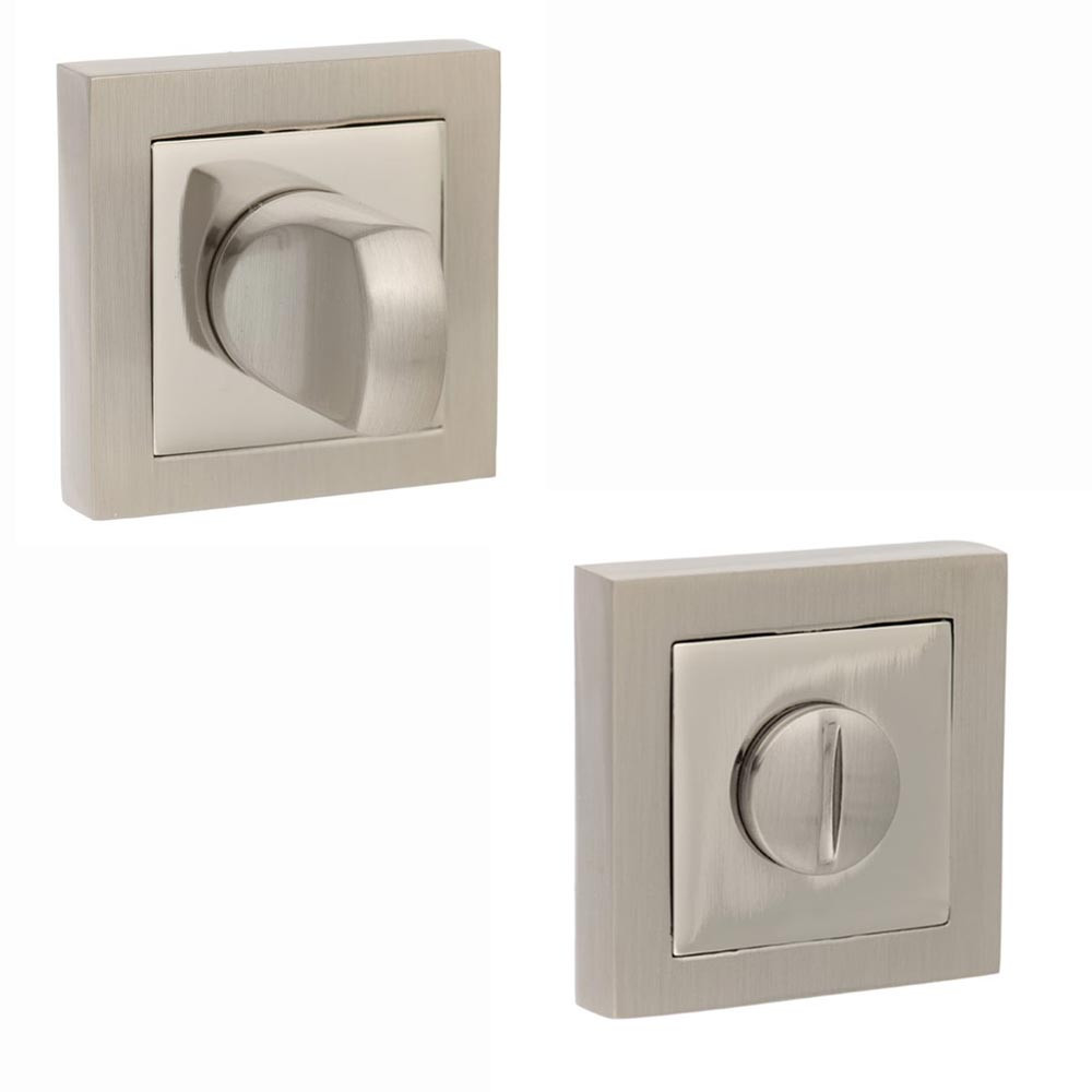 Atlantic Senza Pari WC Turn and Release on Square Rose - Satin Nickel & Polished Nickel