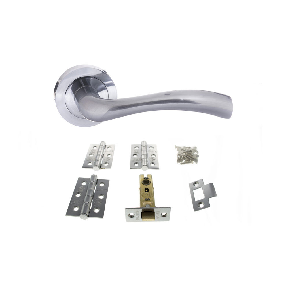 Atlantic Texas Satin Chrome Door Handle Pack