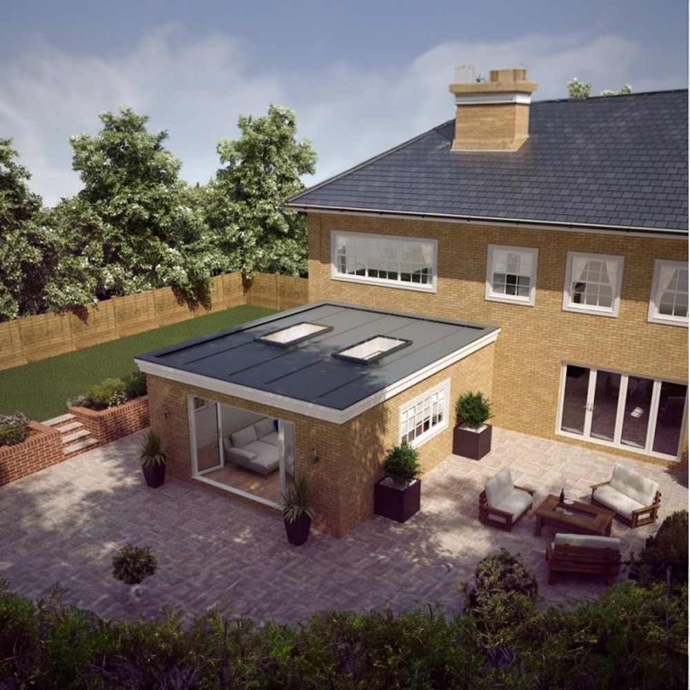 Atlas Clear Tint Fixed Flat Rooflight with Grey & White Frame - 1200mm ...