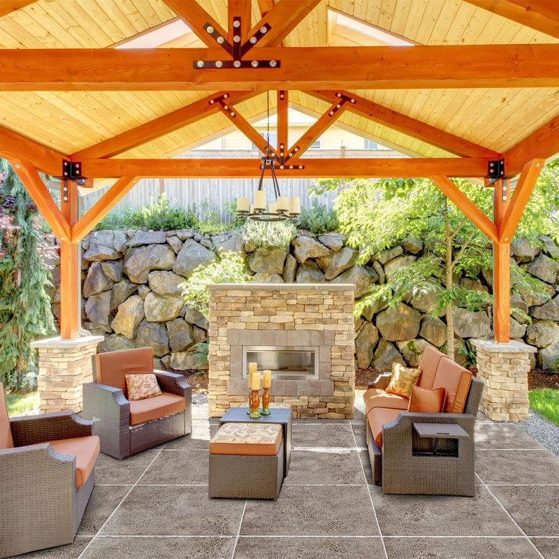 Ayora Matt Grey Stone Effect Outdoor Porcelain Floor Tile 800mm x 800mm