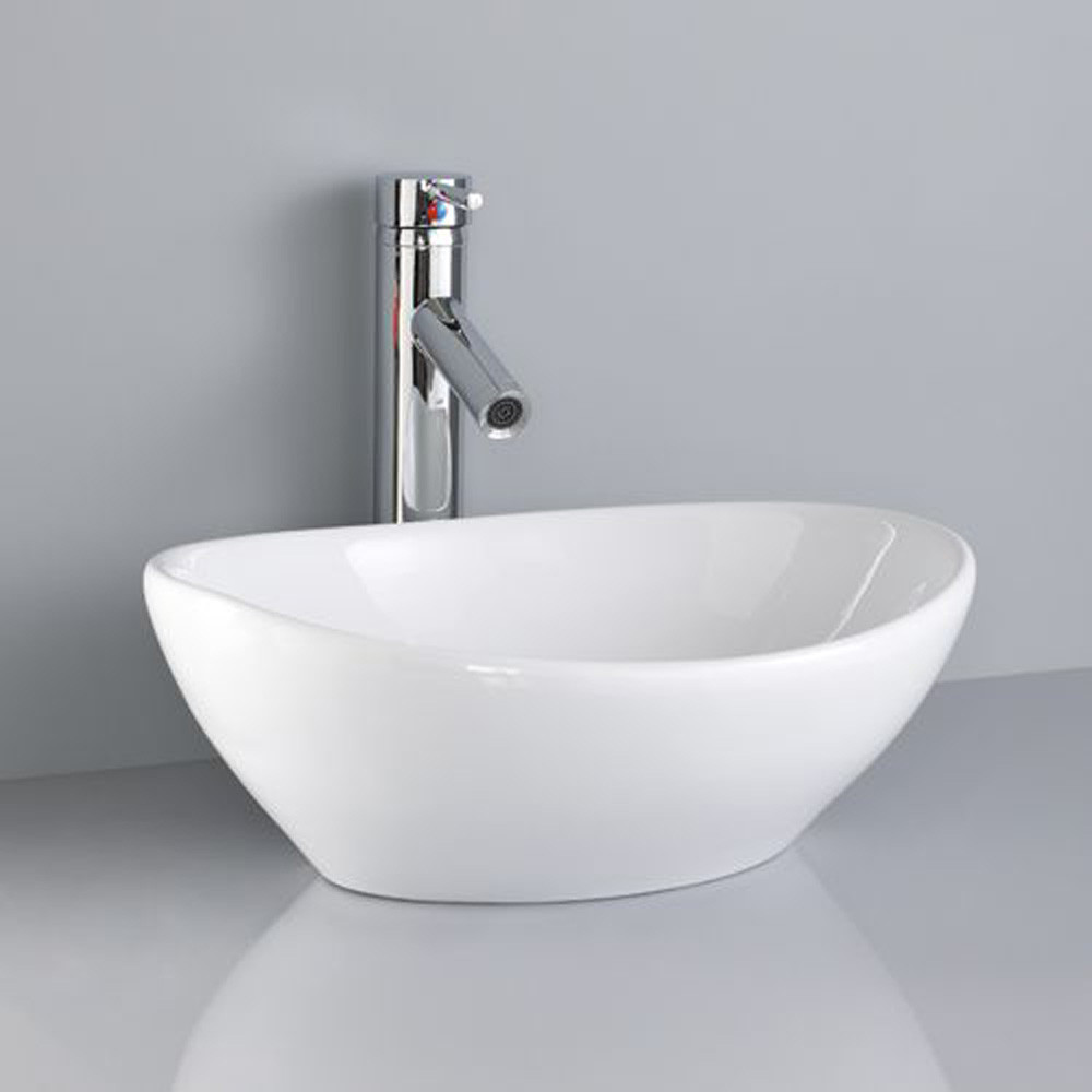 Barca White Ceramic Oval Basin