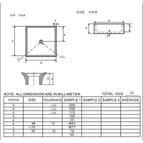 Bergamo 400mm White Ceramic Large Square Basin