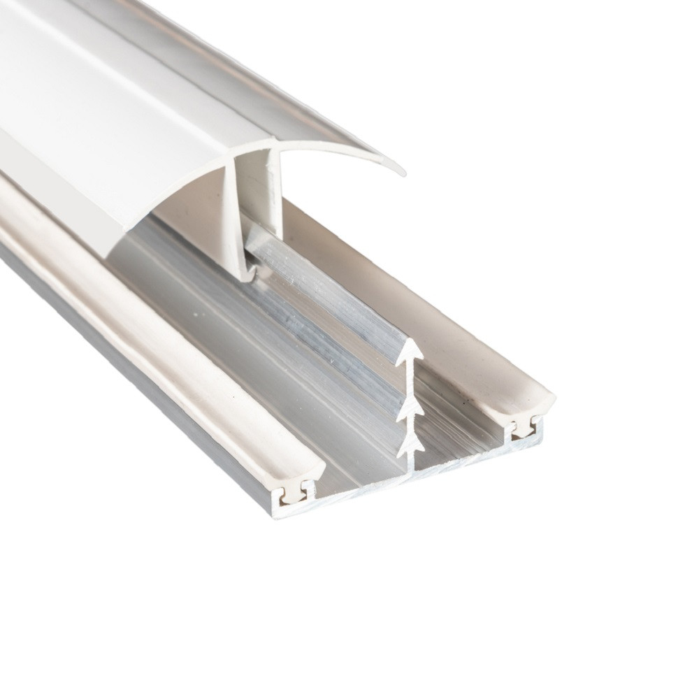 Corotherm White Glazing Bar Cap and Base with End Cap - 3000mm
