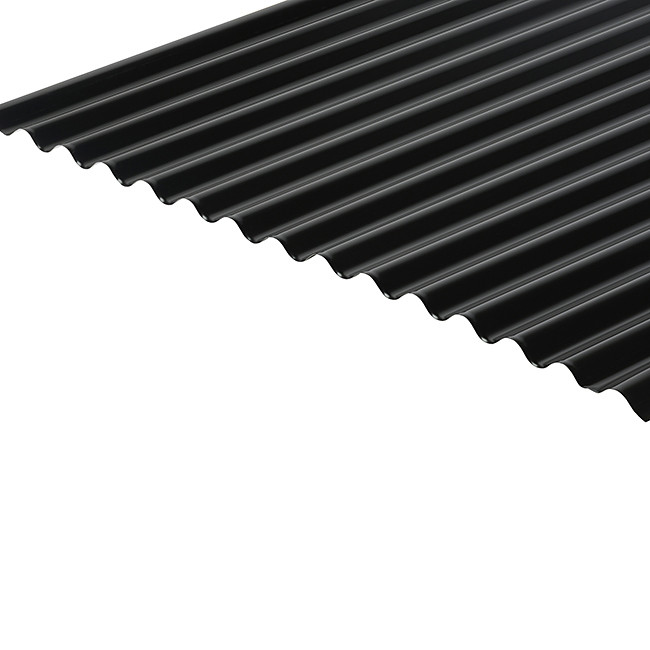 Metal Corrugated Roof Sheet (13/3 Profile) 0.5mm Polyester Painted Coated - Black BS00E53