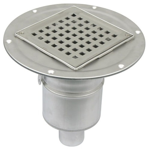 Blucher Stainless Steel 145mm x 145mm Adjustable Vertical Shower Gully 