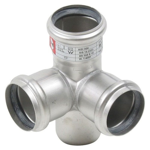 Blucher Europipe 304 Stainless Steel Pipe 87.5 Degree Equal Double Corner Branch