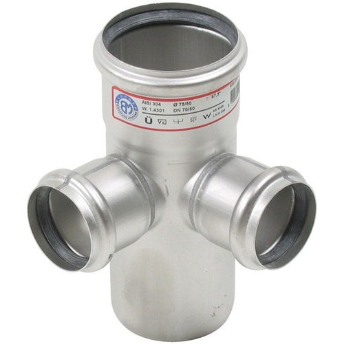 Blucher Europipe 304 Stainless Steel Pipe 87.5 Degree Unequal Double Corner Branch