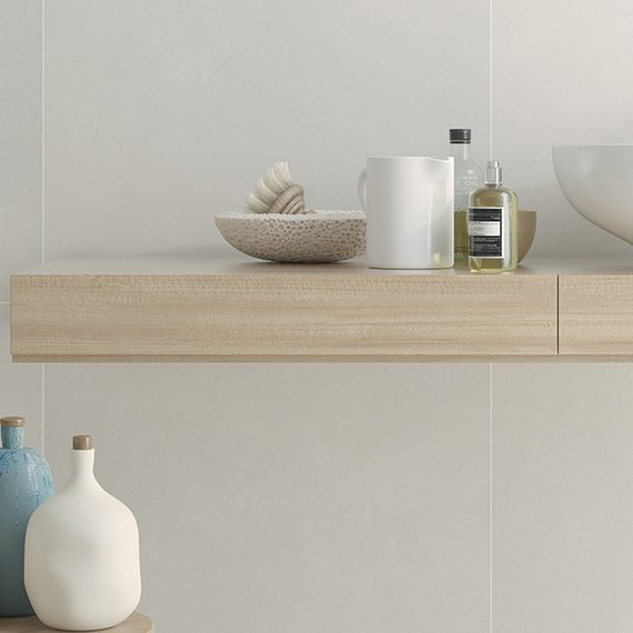 Boundary Chalk Natural Glazed Porcelain Wall & Floor Tile - 600mm x 600mm