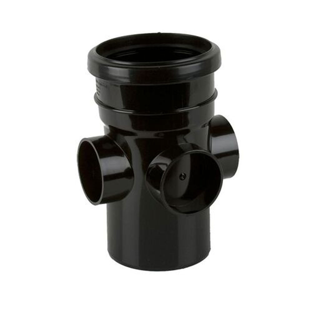 Brett Martin Plastic Push Fit Single Socket Triple Boss Soil Pipe - 110mm