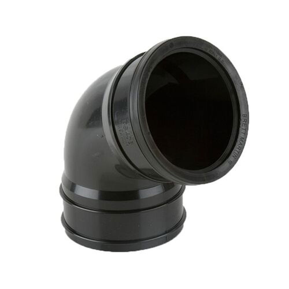 Brett Martin Plastic Push Fit Soil Pipe Single Socket 112.5 Degree Offset Bend - 160mm