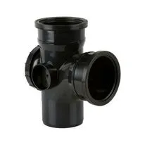 Brett Martin Plastic Soil Pipe Push Fit Double Socket Access 92.5 Degree Branch - 110mm