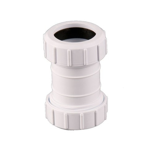 Brett Martin Plastic Waste Pipe Push Fit Compression Straight Connector
