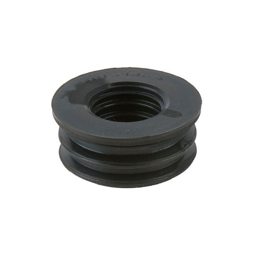 Brett Martin 82.4mm Soil Pipe Push Fit Boss Adaptor - Rubber Black