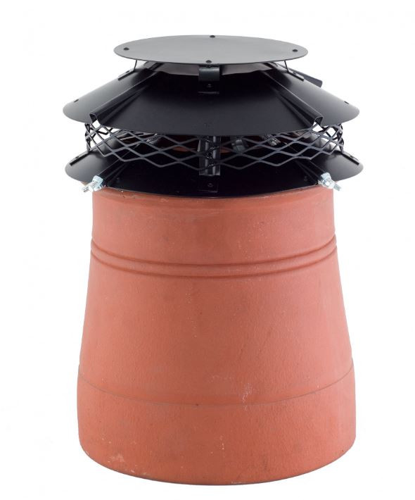 Brewer Cowls Ultimate Flue Outlet with Round Hook Bolt Fix Multifuel Chimney Cowl - 150mm - 240mm