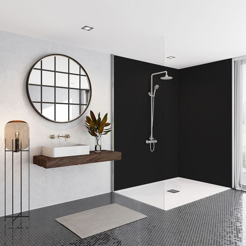 Brilliance Black Matt Acrylic Shower Panel Tile Superstore®