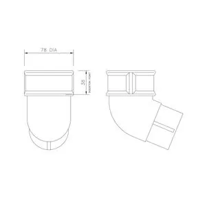 FloPlast Plastic Guttering 68mm Black Round Downpipe 112.5dg Offset Bend