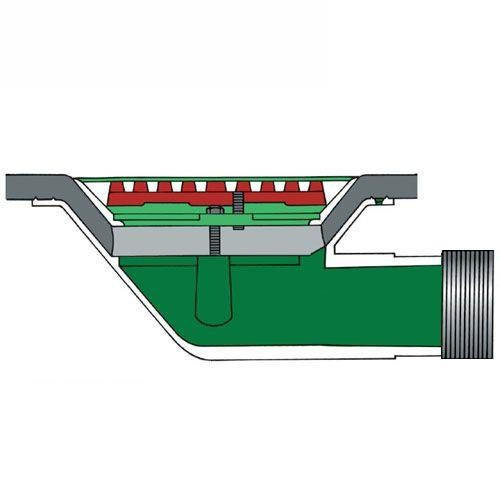 Caroflow Aluminium Roof Rainwater Outlet Vertical Threaded Flat Grate