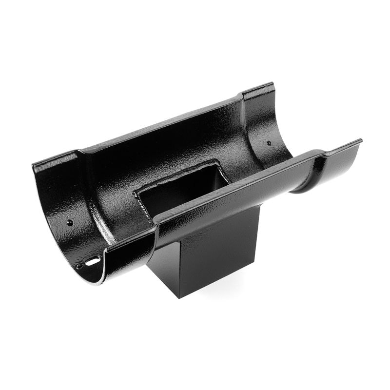 Cast Aluminium Beaded Half Round Square 75x75mm Outlet 112mm - Black