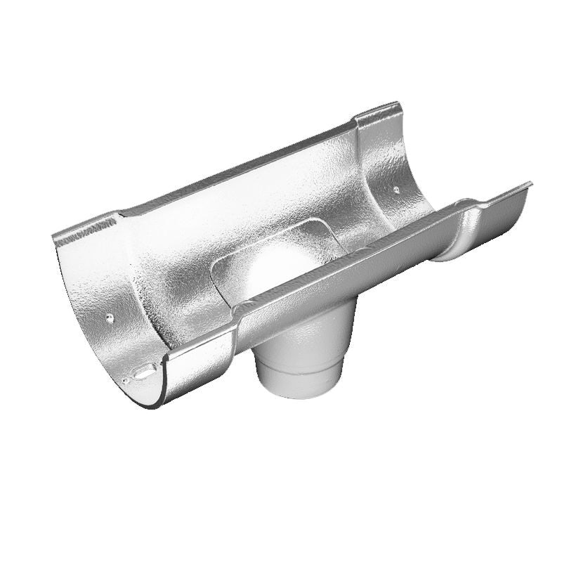 Cast Aluminium Gutter Beaded Deep Half Round 63mm Outlet 113mm - Plain