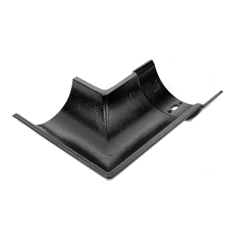Cast Aluminium Gutter Beaded Round Internal 90dg Angle 112mm - Black