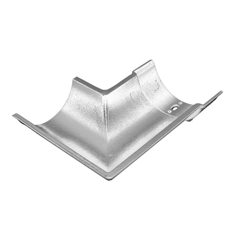 Cast Aluminium Gutter Beaded Round Internal 90dg Angle 112mm - Plain