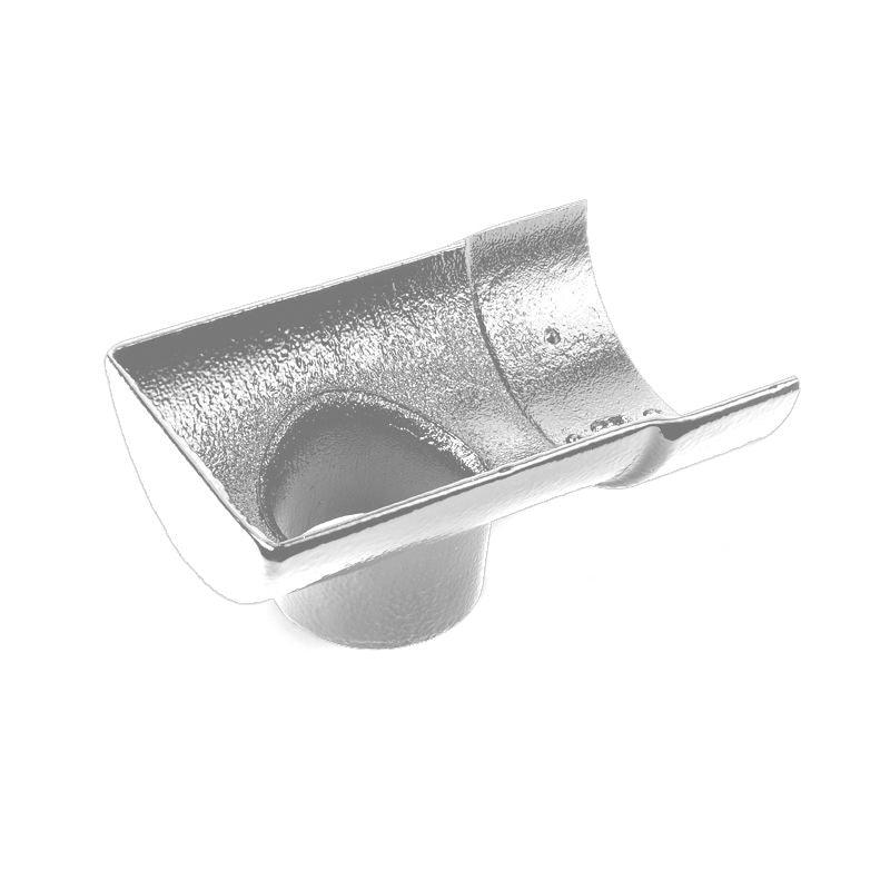 Cast Aluminium Guttering Beaded Half Round 75mm Outlet 125mm - Plain