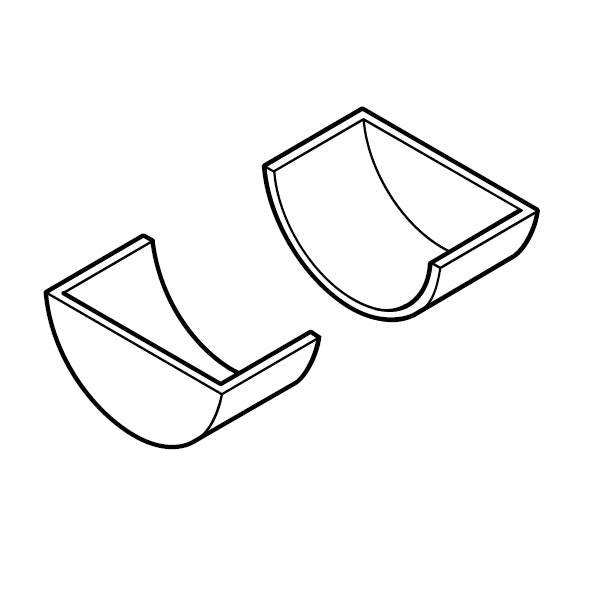 Cast Aluminium Guttering Beaded Round Int Stop End 112mm - Anthracite