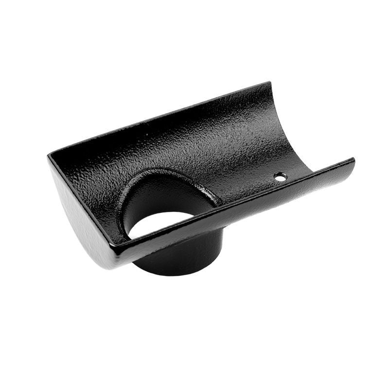 Cast Aluminium Guttering Half Round 63mm Internal Outlet 113mm - Black