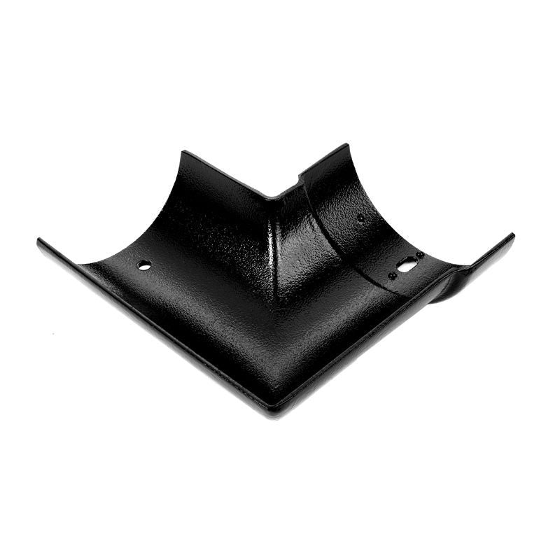Cast Aluminium Guttering Half Round External 90dg Angle 113mm - Black