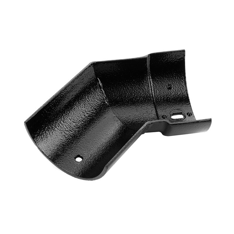 Cast Aluminium Guttering Half Round Internal 135dg Angle 113mm - Black