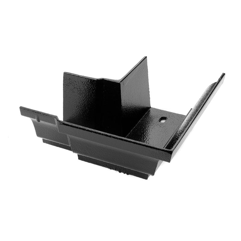 Cast Aluminium Guttering Moulded 90dg External Angle 125x100mm -Black