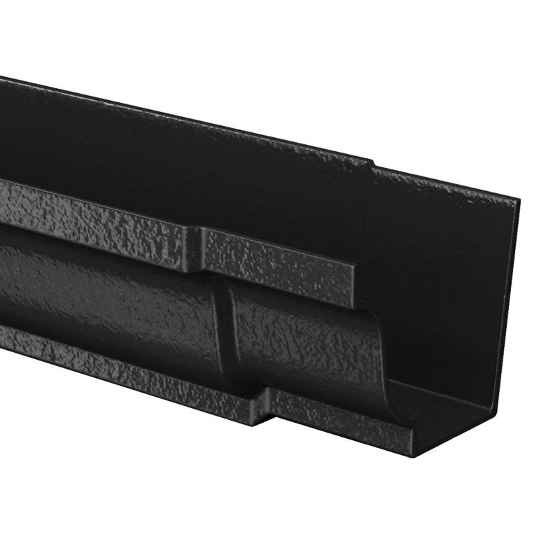 Cast Aluminium Guttering Moulded Alumasc 125 x 100mm x 1.83m - Black