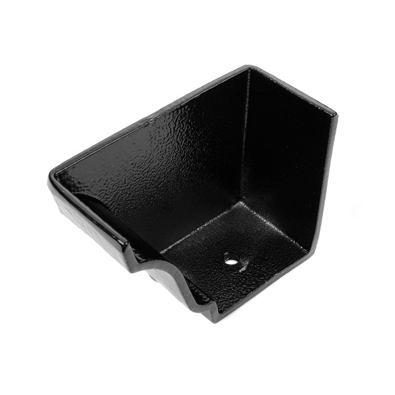 Cast Aluminium Guttering Moulded Left Hand Stopend 150x100mm -Black