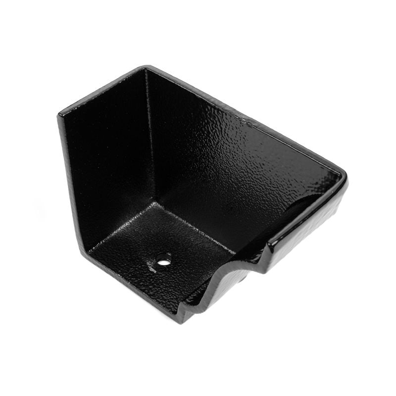 Cast Aluminium Guttering Moulded Right Hand Stopend 150x100mm -Black