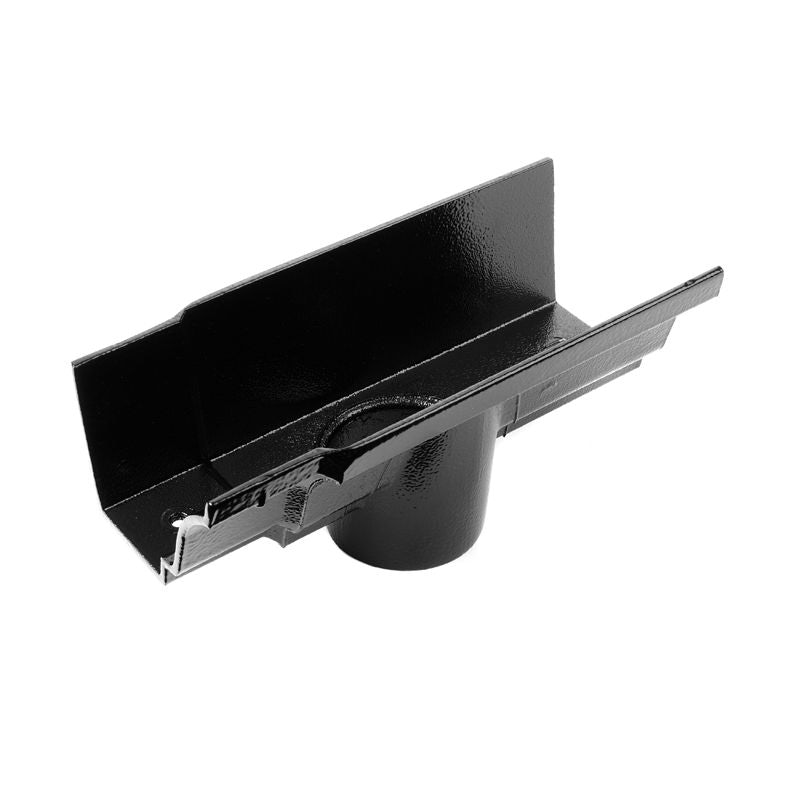 Cast Aluminium Guttering Moulded Running 100mm Outlet 125x100mm -Black